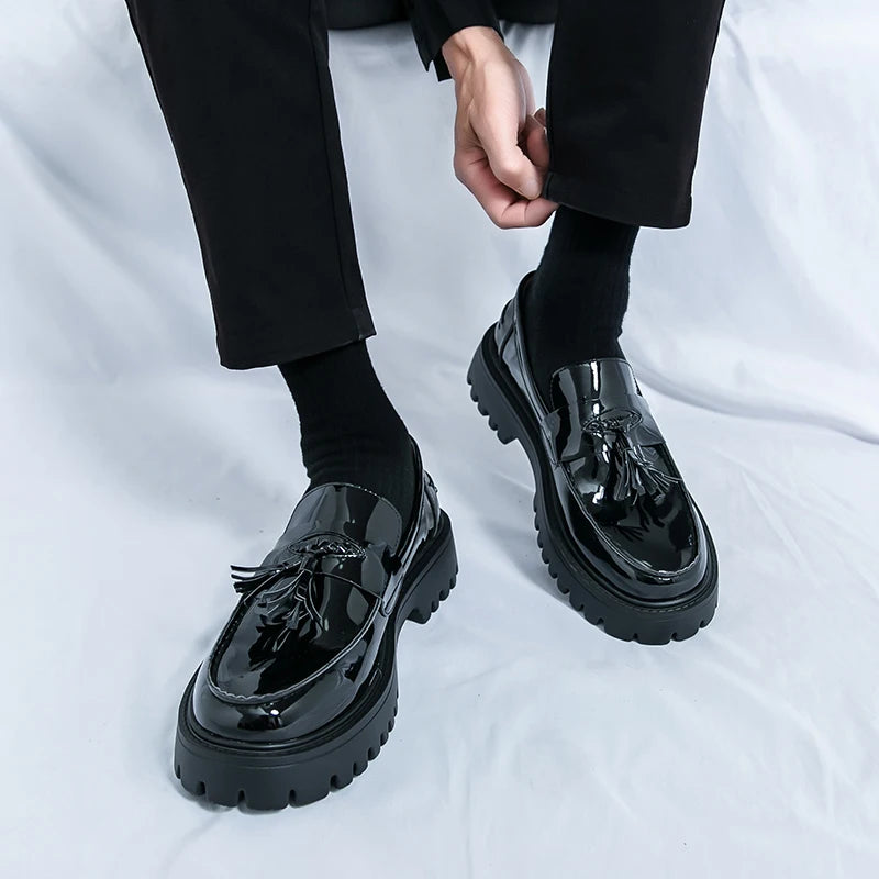 Casual Shoes Mens Comfortable Driving Loafers Light Moccasins Men Fashion Sequins Bling Party Wedding Black Dress Flats Tassel