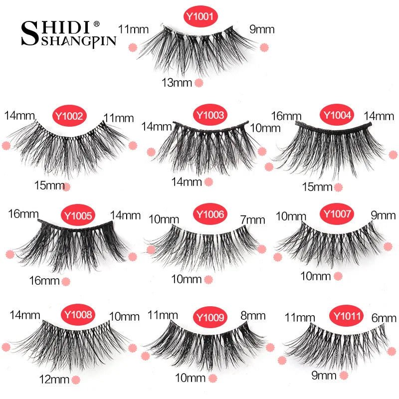 SHIDISHANGPIN Half Lashes Cat Eye Lashes 3D Natural Winged End Eye Elongated Eyelashes Fox Eye lashes Faux Mink Eyelashes Makeup