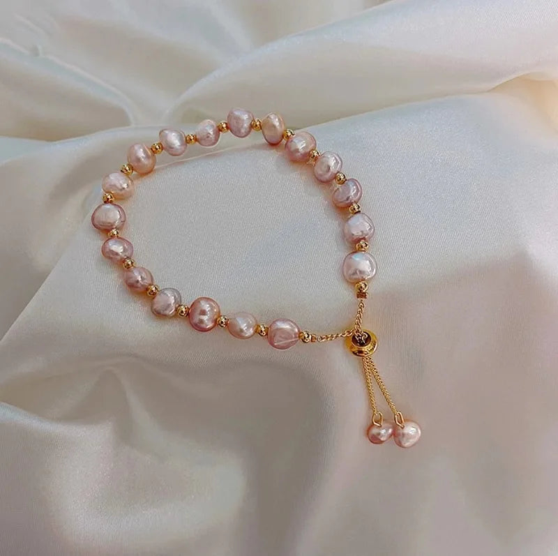 2025 New Arrival Retro Light Luxury Elegant Zircon Circle Pearl Bracelet For Women Fashion Sweet Crystal Jewelry Party Gifts