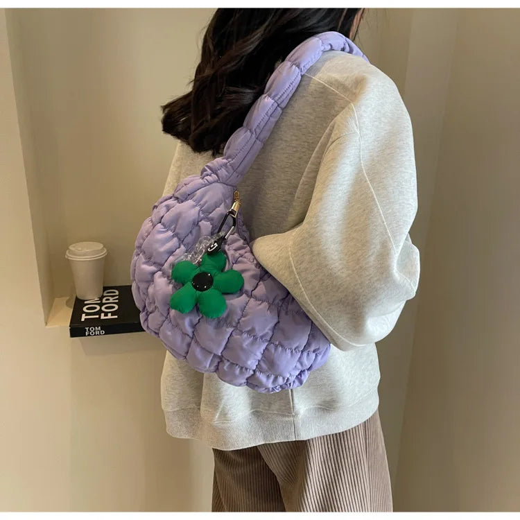 Women's Bag Korean Version Sweet Girly Style Shoulder Bag Fashion Casual Bubble Dumpling Bag Fold Cloud Bag Fashion Exquisite