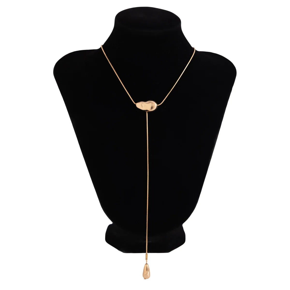 2025 Vintage Metal Simple Water Drop Pendant Necklace for Women 2025 Trendy Long Thin Chain Necklace Aesthetic Y2K Jewelry Gift