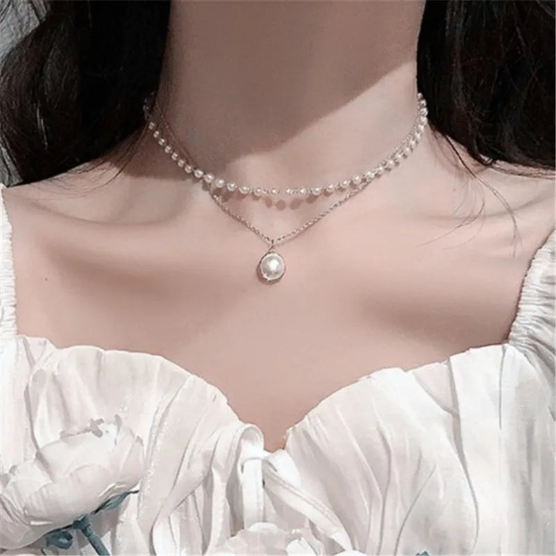 New Golden Silver Color Small Heart Necklaces Bijoux For Women Collars Fashion Jewelry Collarbone Pendant Necklace NA219