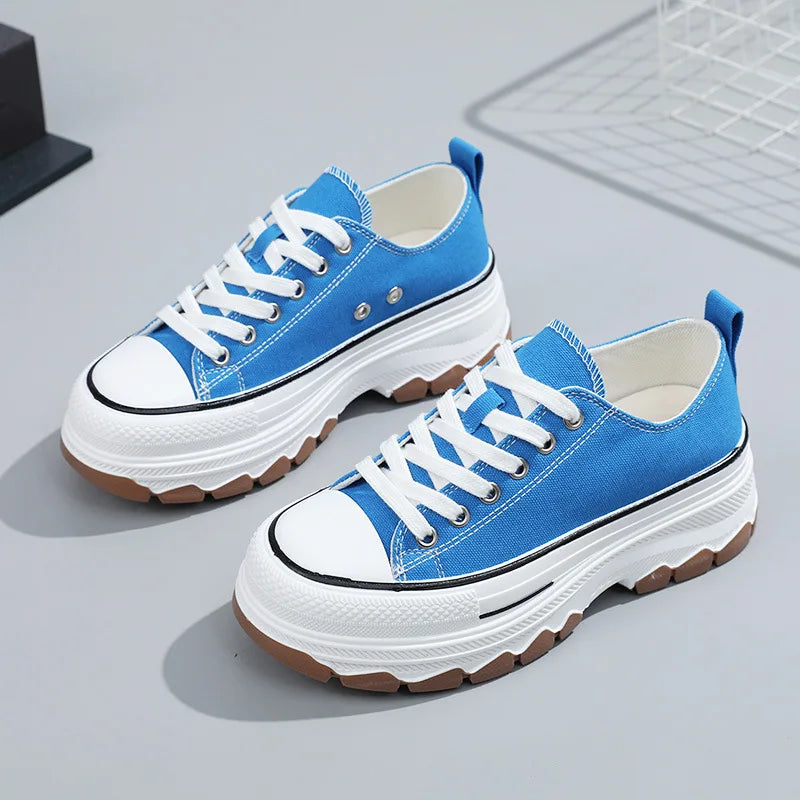 Classic Canvas Shoes Female Fashion Sneakers Women Thick Bottom Plate Shoes Heightening Casual Women's Shoes Zapatos De Mujer