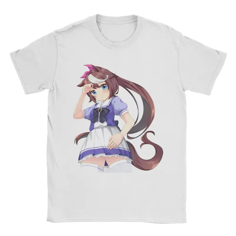 I Paused My Umamusume Career To Be Here Men Women T Shirt Tees Short Sleeve Round Collar T-Shirts Cotton Plus Size Clothes