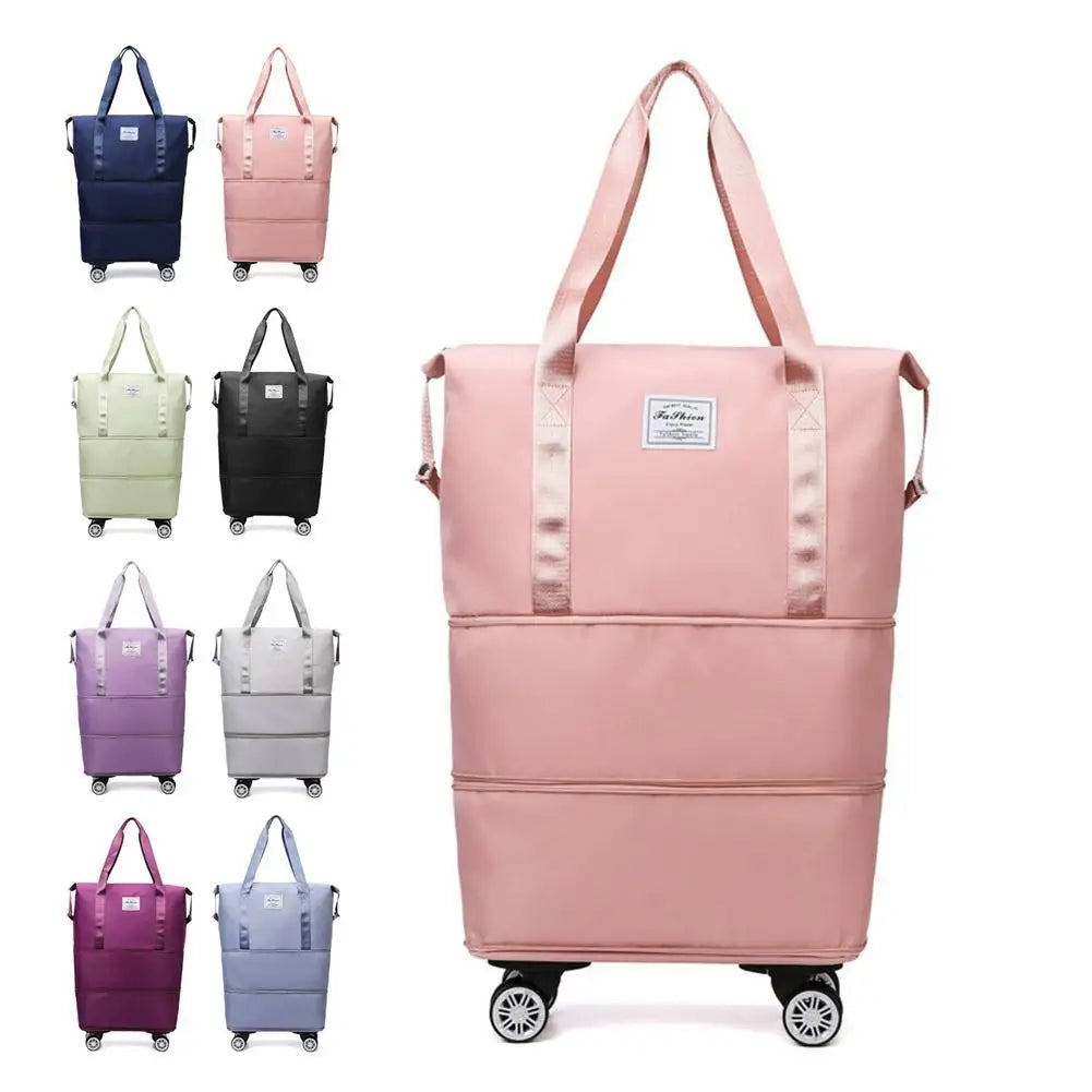 Travel Portable Large Capacity Detachable Universal Wheel Storage Bag Check-In Bag with Wheel Double Layer Carry-On Bag