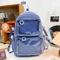 Japanese Kawaii Itabag Women New 2024 Transparent Backpack Women Large Capacity Ita Backpack School Bags For College Student JK