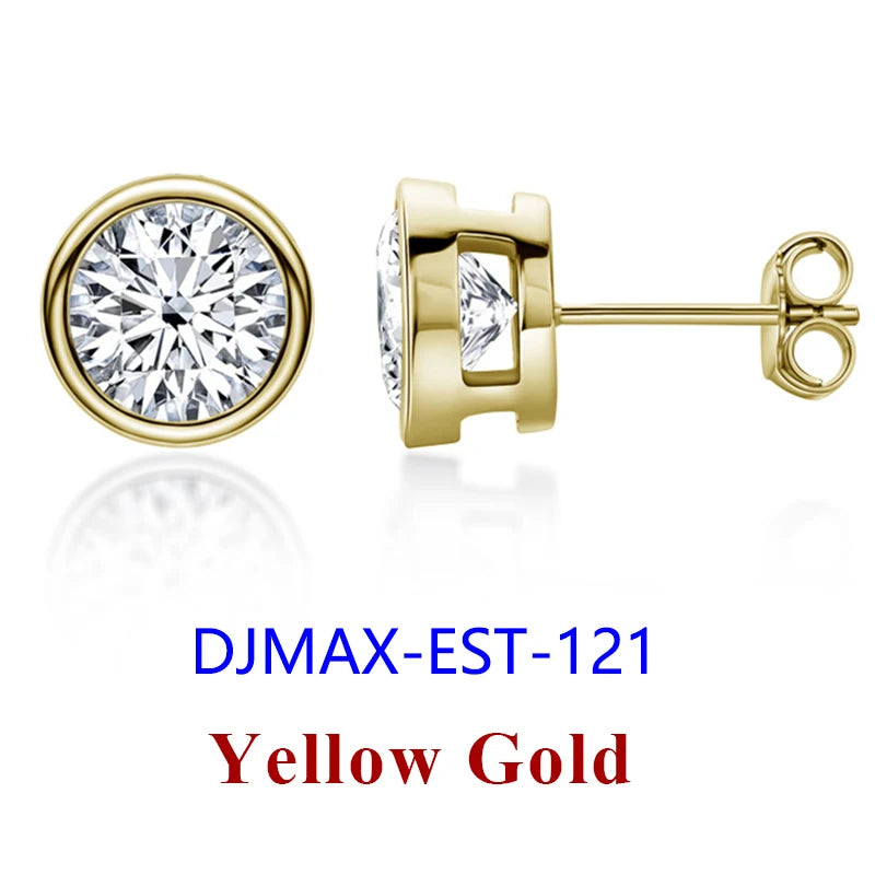 DJMAX 0.5-2ct Moissanite Diamond Stud Earrings for Women Original 925 Sterling Silver Lady's Moissanite Earring New 2025