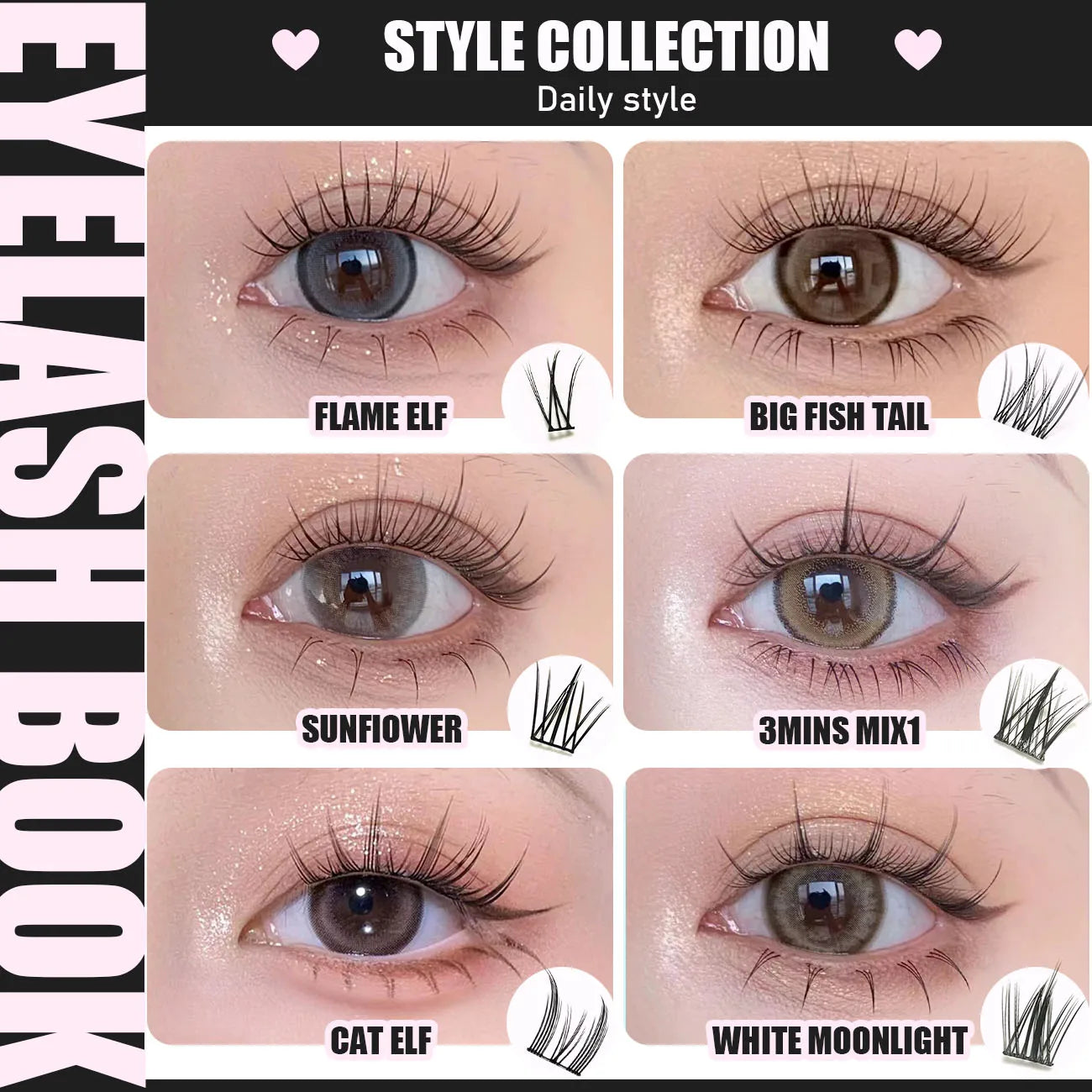 32 Rows Large Capacity Eyelashes Extension Professional Individual Cluster DIY Lashes Natural False Eyelashes Makeup Products