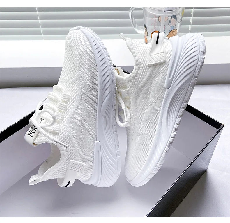 Women Sneakers New Summer Breathable Platform Mesh Shoes for Women Concise Wear-resistant Lightweight Running Women Casual Shoes