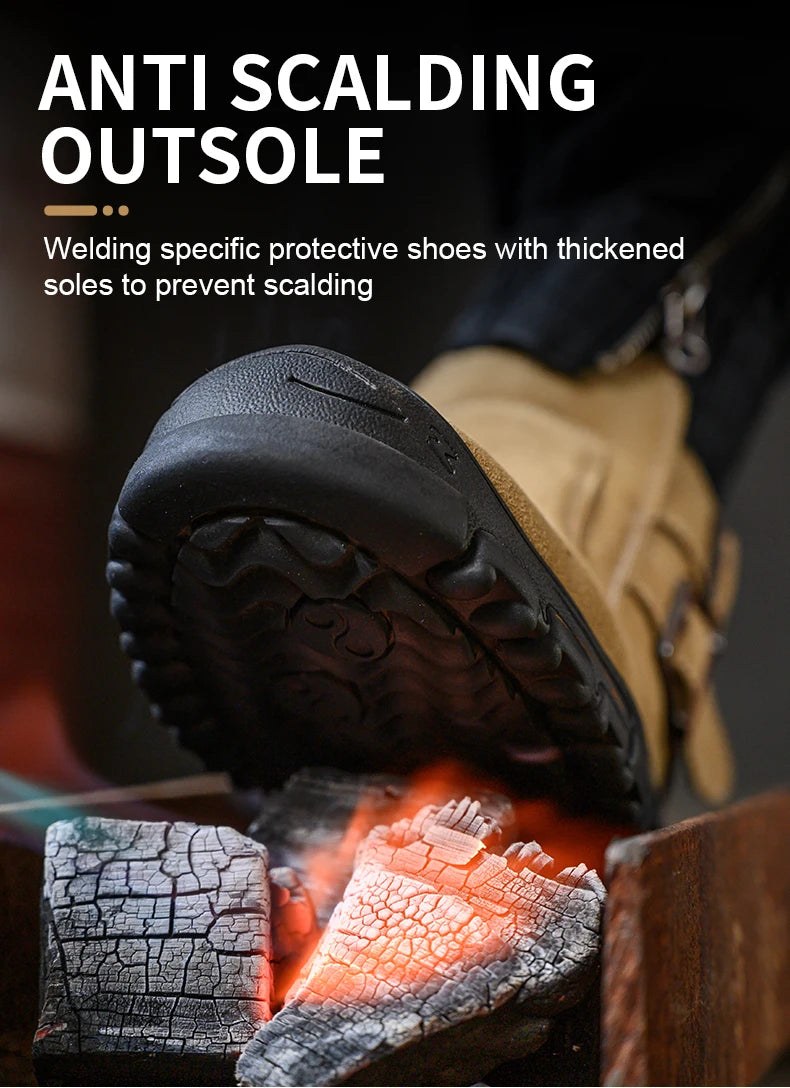Men Work Safety Boots Indestructible Welder Shoes Steel Toe Work Shoes Anti smashing Security Protective Men Safety Shoes