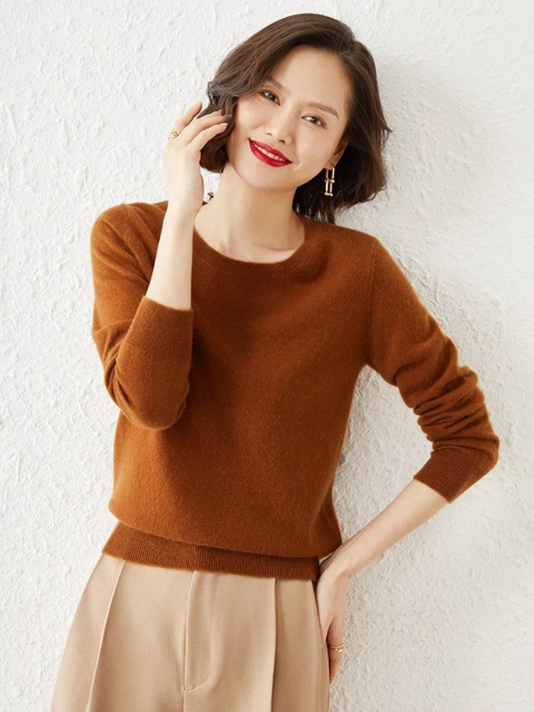 Basic Knitted O-Neck Autumn Winter Sweater Women 2025 Long Sleeve Soft Warm Sweater Korean Simple Solid Color Versatile Pullover