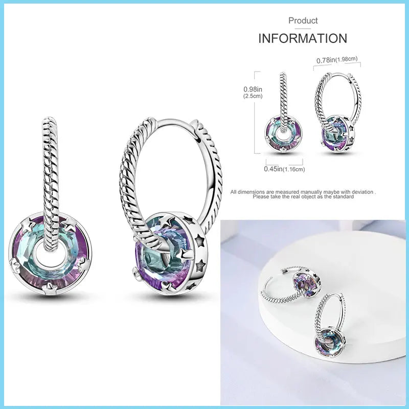 2025 New 925 Sterling Silver Hoop Earrings Flowers Zircon Drop Earrings Stud For Woman Fine Birthday Wedding Party Jewelry Gifts