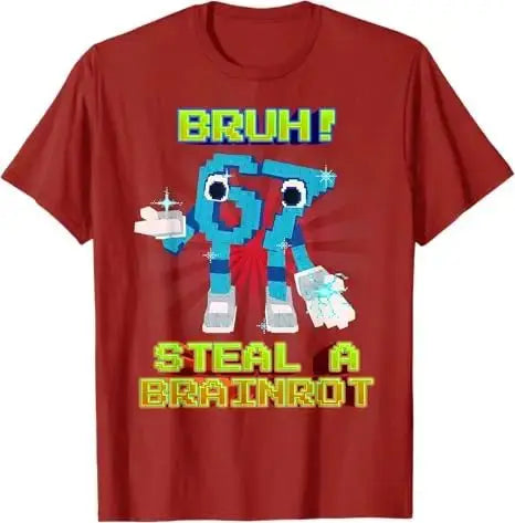 Y2k Art Aesthetic Clothes Novelty Gift Humorous Saying Tee Bruh 67 Six Seven 6-7 Funny Brainrot Meme for Teens Adults T-Shirt