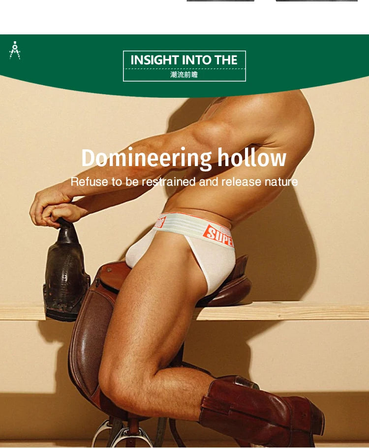 1/2/3/4PCS Men's New Low Waist High Fork Triangle Pants Stimulating Anti Wear Legs Showing Large Protruding Triangle Pants BS844