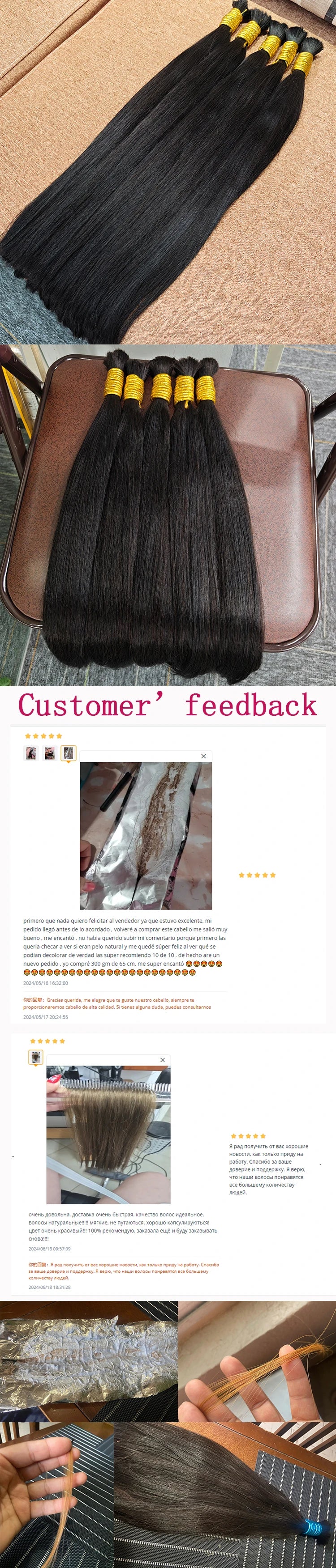 100% Real Human Hair Bulk Good Quality Straight Natural Hair Weaving No Weft Indian Hair Extension Human Hair Braiding For Women