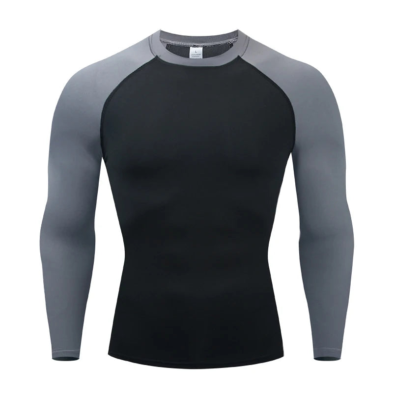 Mens Long Sleeve Rashguard Upf 50 Sun Protection Surf Shirt Quick Dry Breathable Swimming Tight T-shirt Summer 2025 Gym Clothes