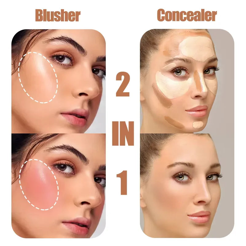 12-color Plum Blossom Concealer with Makeup brush Set Brightening blush Multi-function makeup tray Poker iron case portable