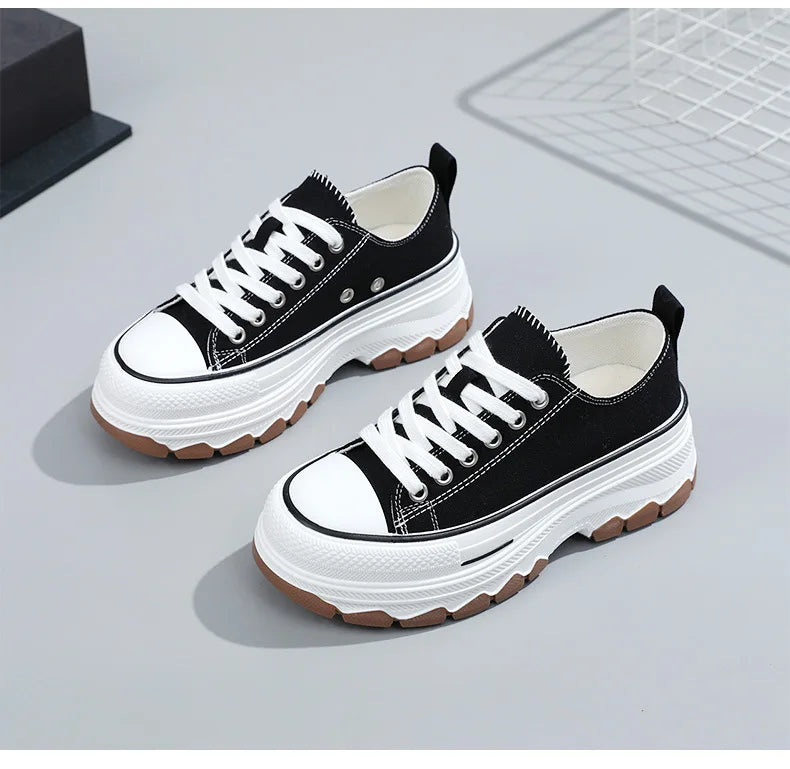 Classic Canvas Shoes Female Fashion Sneakers Women Thick Bottom Plate Shoes Heightening Casual Women's Shoes Zapatos De Mujer