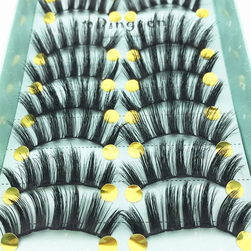 10/2 Pairs Mink Eyelashes Natural 3D Lashes Faux Cils Makeup Dramatic False Eyelashes Wholesale Eyelash Extension Makeup Tools