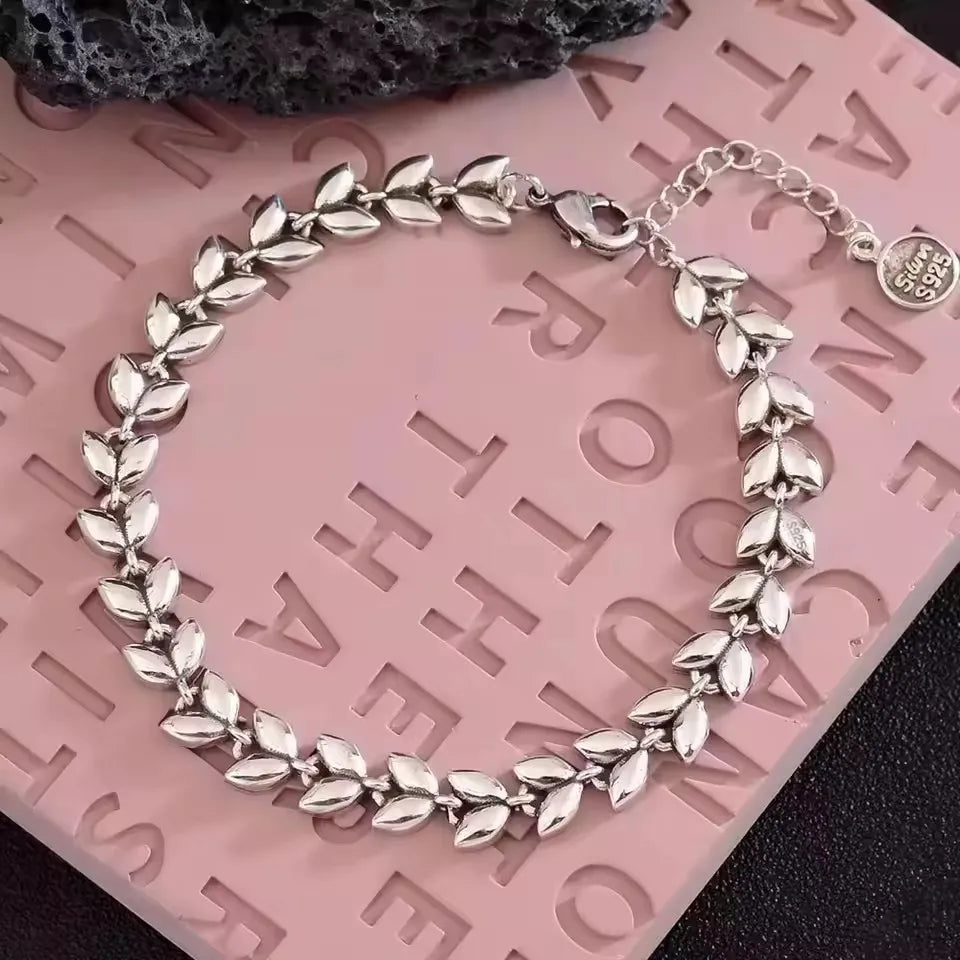 VENTFILLE 925 Sterling Silver Line Extremely fine Bracelet for Women Love Haert Bead Korean Ins Sweet Jewelry Gift Dropshipping