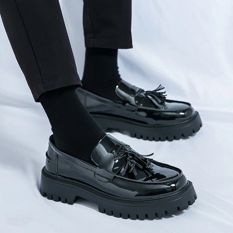 Casual Shoes Mens Comfortable Driving Loafers Light Moccasins Men Fashion Sequins Bling Party Wedding Black Dress Flats Tassel