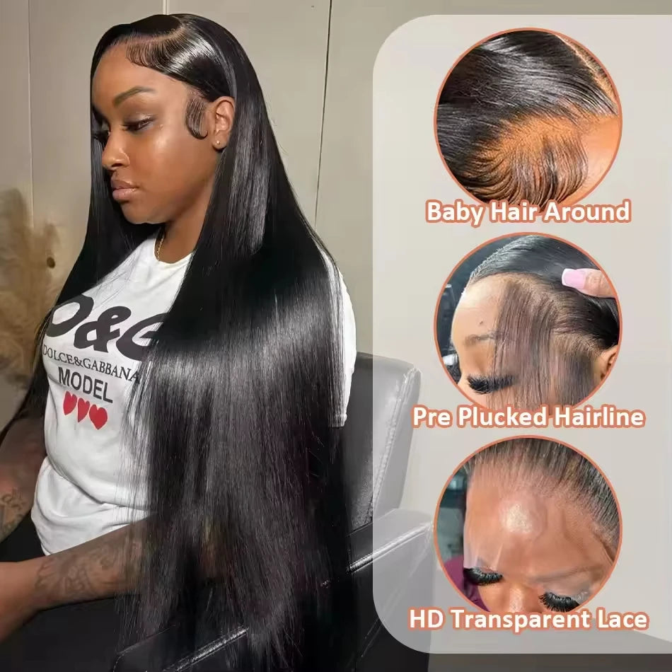 13x4 Bone Straight Lace Front Wig 30 36 Inch Lace Front Human Hair Wigs For Women 13x6 Brazilian Hair Glueless wigs Human Hair
