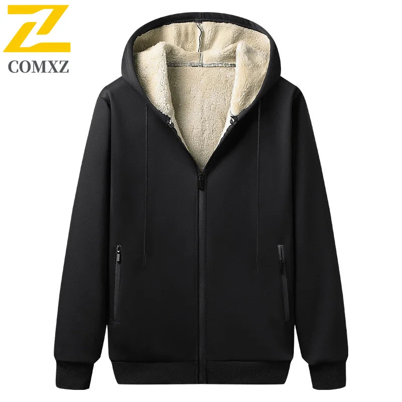 Men's Sportswear New Winter Autumn fleece Tracksuit 2 Piece Sets Sports Suit Jacket+Pant Sweatsuit Male Fashion warm Clothing