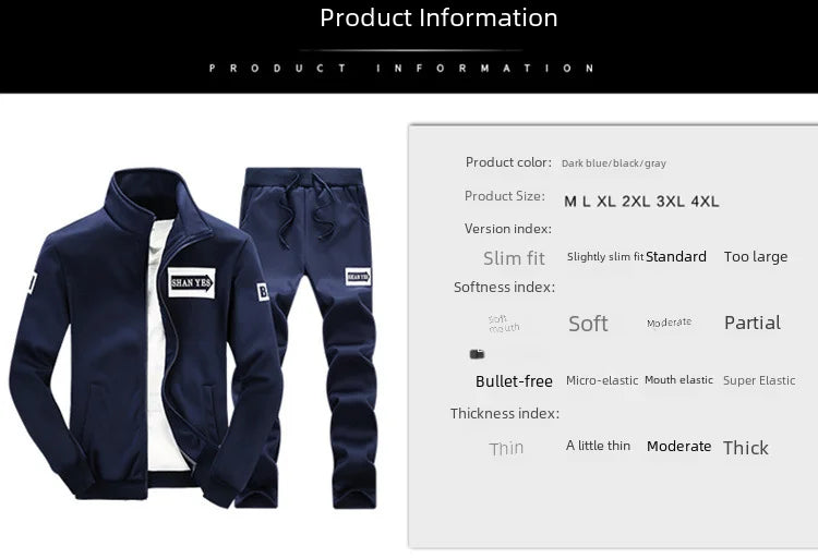 Casual Sports Suit Men's Spring Autumn Korean Style Trendy Running Clothes Sweatshirt Jacket Combinations Men's Wear Clothing