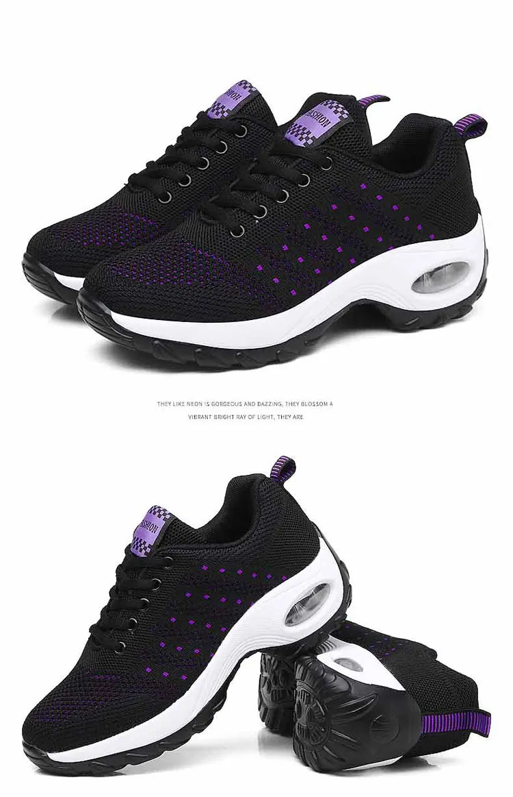 New Running Shoes Ladies Breathable Sneakers Summer Light Mesh Air Cushion Women's Sports Shoes Outdoor Lace Up Training Shoes