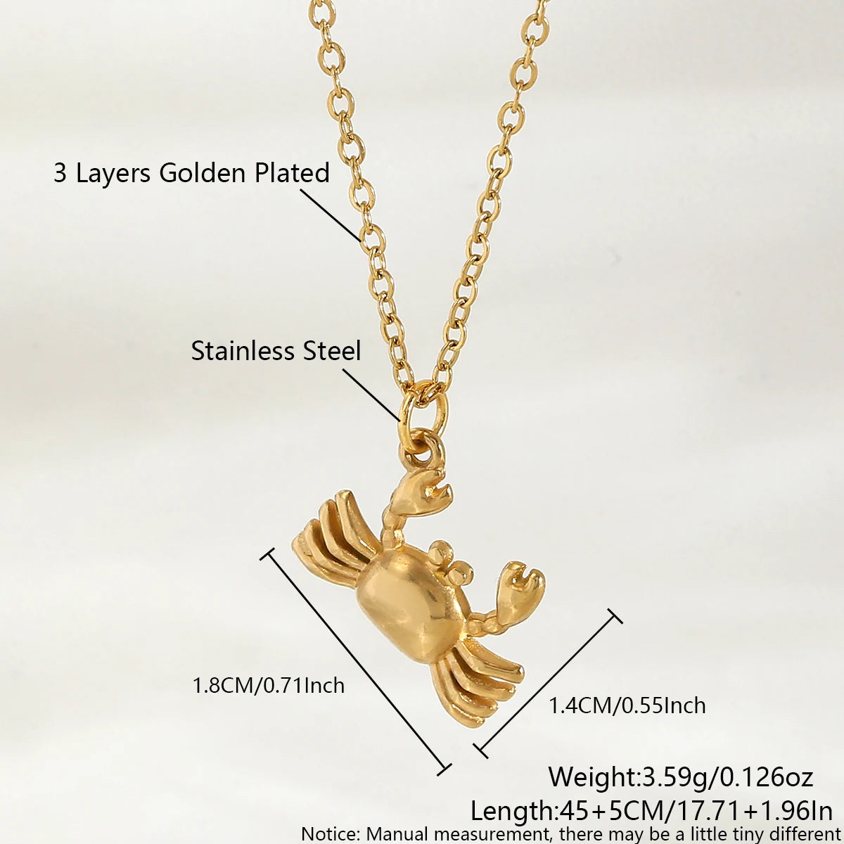 Summer Women's Starfish Conch Shell Necklace Fashion Stainless Steel Gold/Silver Color Crab Turtle Choker Beach Jewelry Gifts
