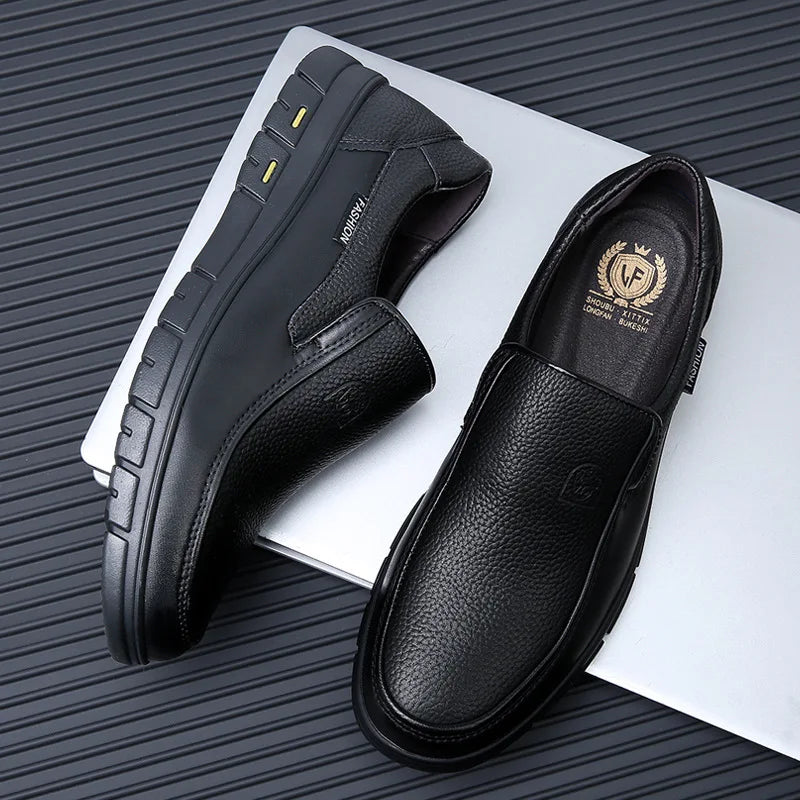 New Genuine Leather Handmade Shoes Casual Shoes For Men Flat Platform Walking Shoe Outdoor Footwear Loafers Breathable Sneakers