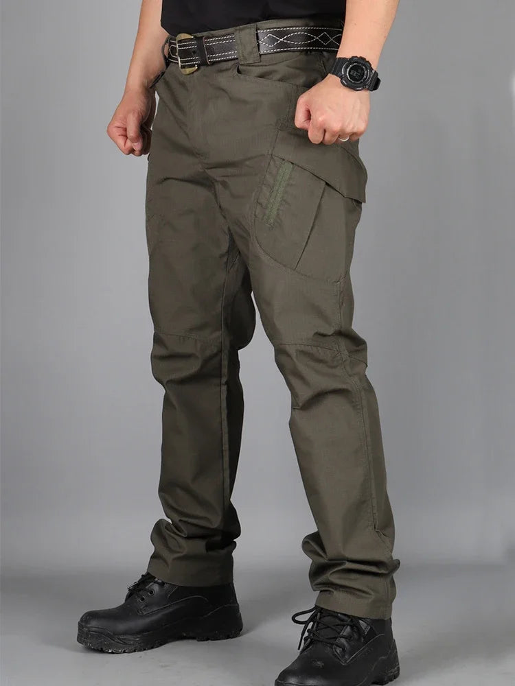 Men Cargo Pants Trousers Multi-pocket Waterproof Wear-resistant Casual Training Overalls Clothing Comfortable Breathable