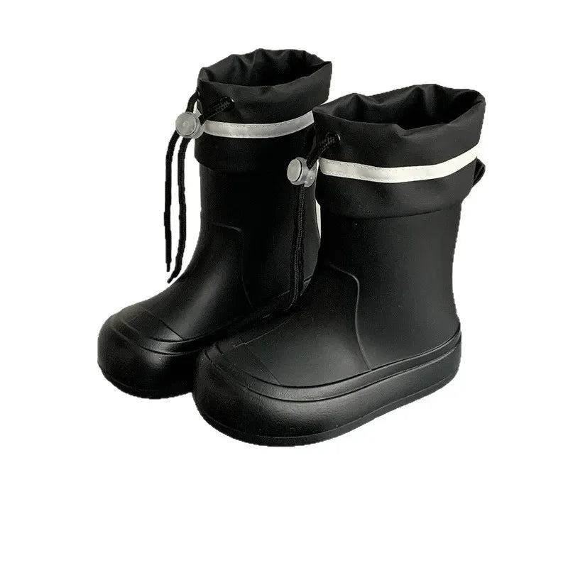 Cute Mid-Calf Rain Boots Women's Student Fashion Casual Play Water Outdoor School Shoes Parent-Child Rain Shoes PVC Material