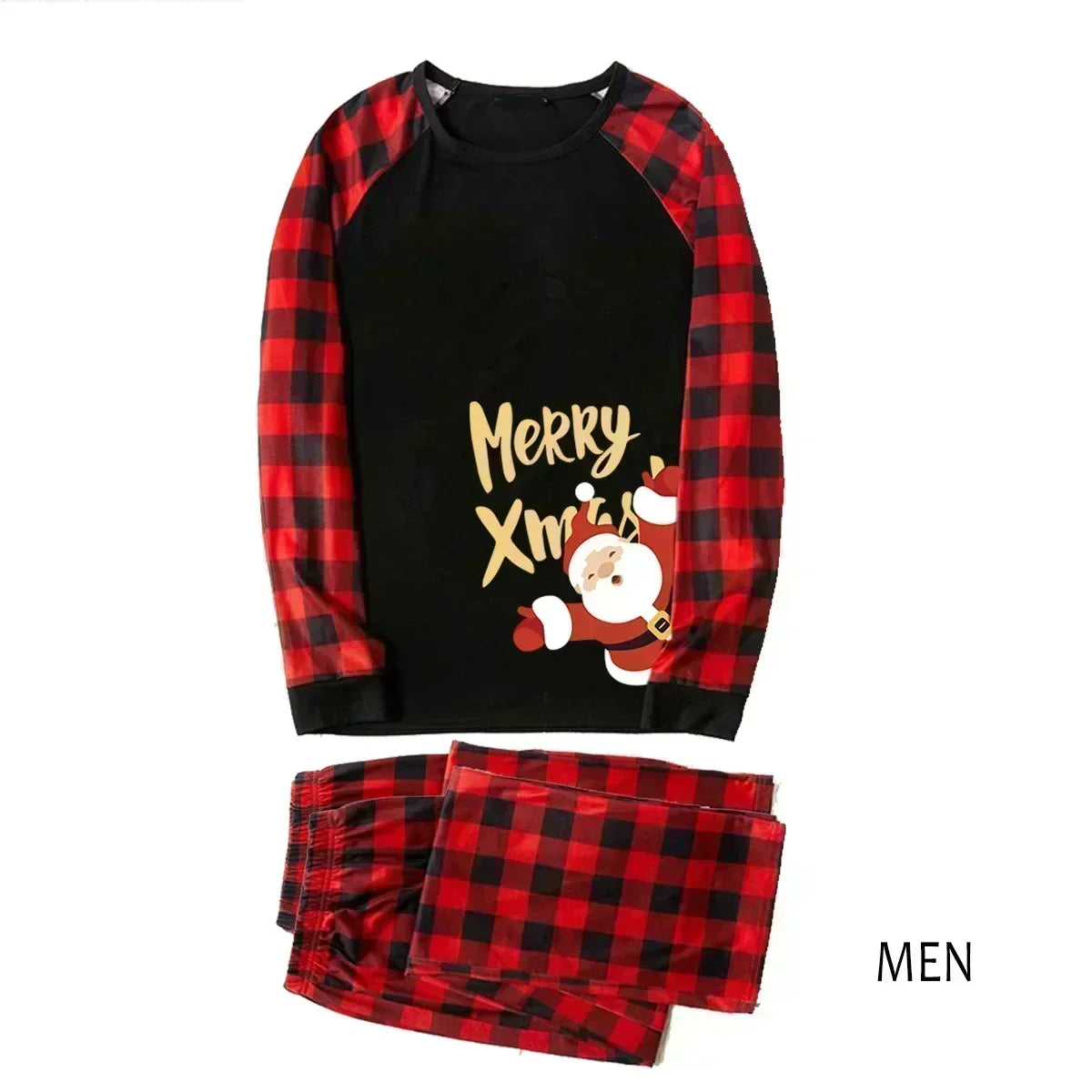 Merry Xmas Pjs Family Matching Outfits Santa Claus Print Mom Dad Kids Clothing Set Sleepwear Baby&Dog Romper Christmas Pajamas