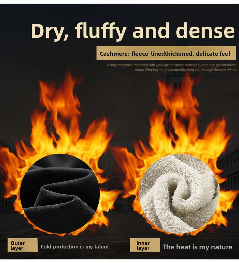 Men's Sportswear New Winter Autumn fleece Tracksuit 2 Piece Sets Sports Suit Jacket+Pant Sweatsuit Male Fashion warm Clothing