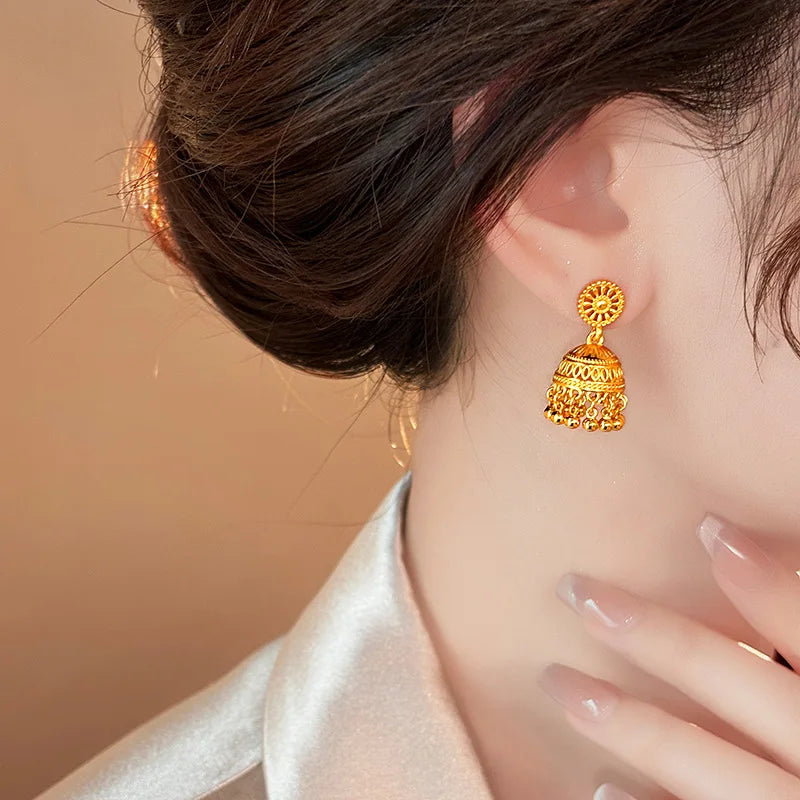 DREJEW Vintage Bell Tassel Earrings for Women 2025 European and American Drop Earring High-end Luxury Designer Jewelry