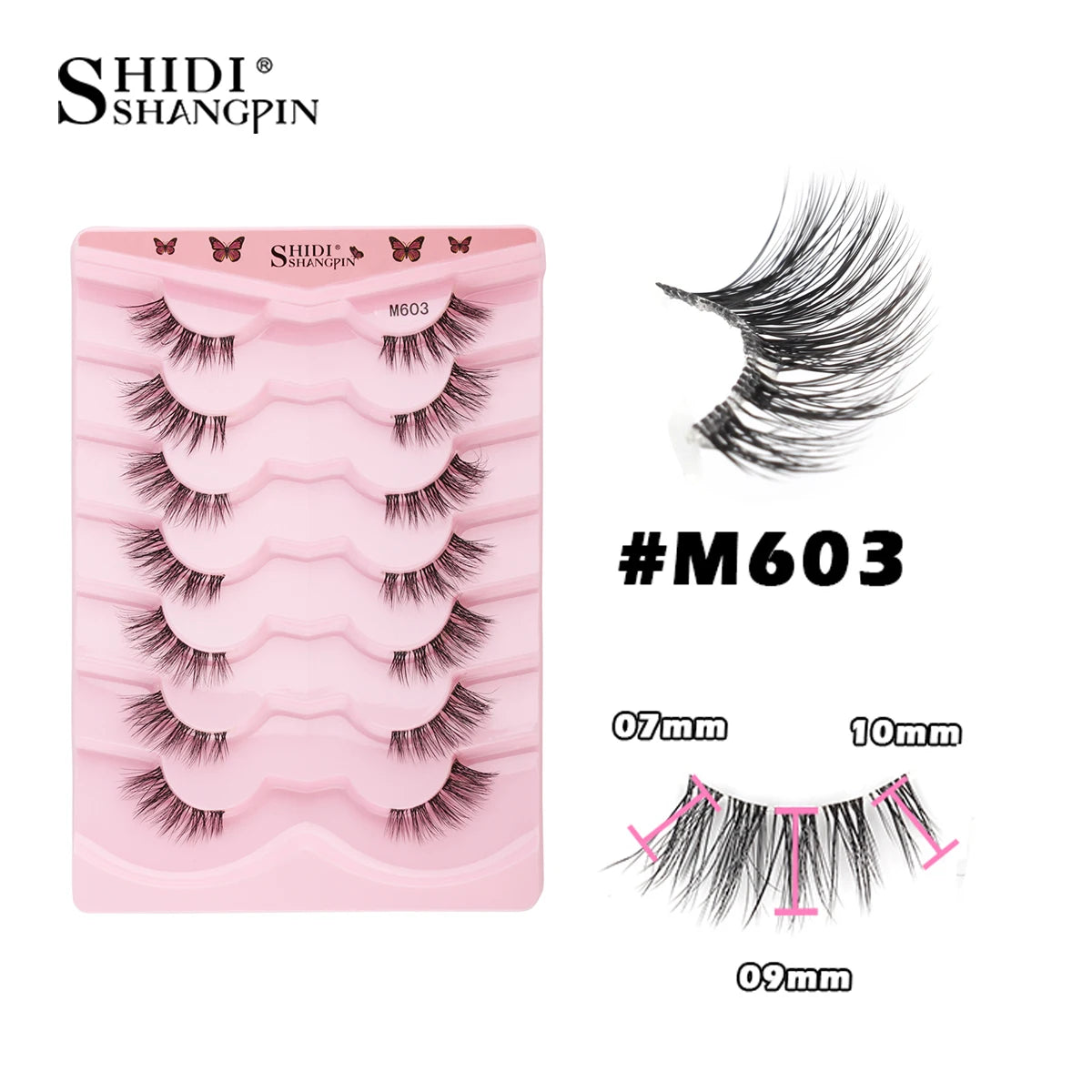 SHIDISHANGPIN Half Lashes Cat Eye Lashes 3D Natural Winged End Eye Elongated Eyelashes Fox Eye lashes Faux Mink Eyelashes Makeup