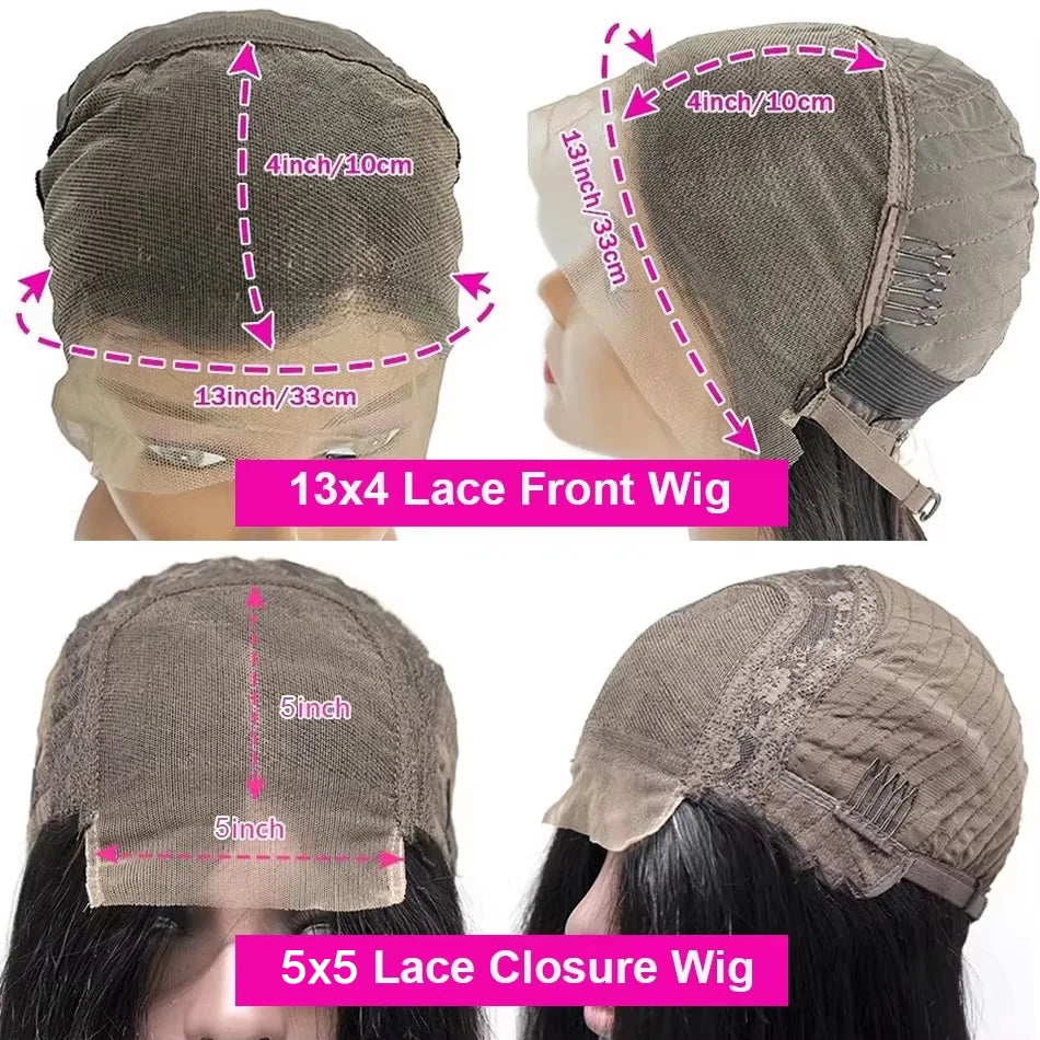 250% 36 Inch Hd Curly Glueless Wigs Ready To Wear 5x5 Lace Closure Wigs Hd Transparent Lace Front Human Hair Wigs Bleached Knots