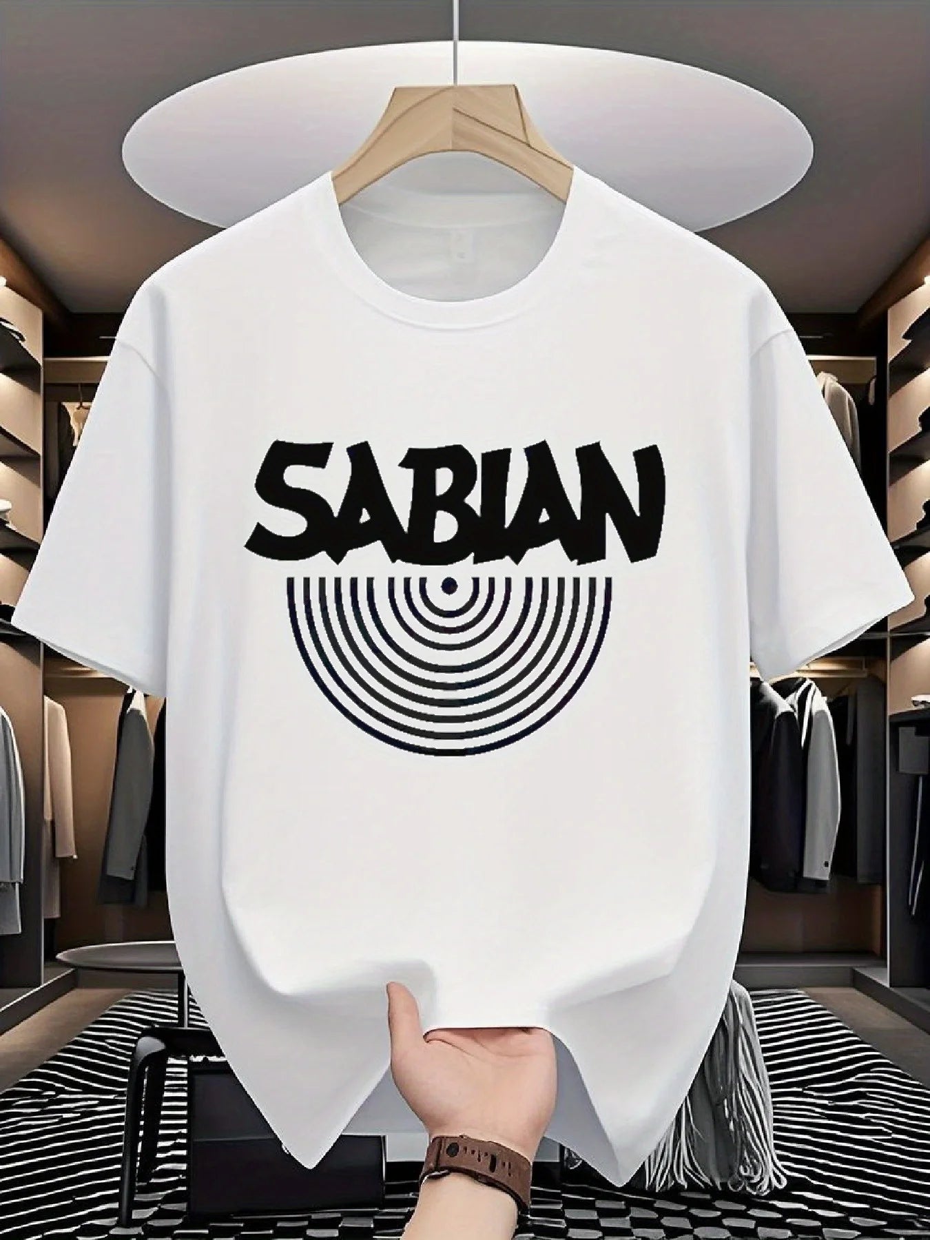 SABIAN Retro Graphic Design -Summer T-shirt Casual T-shirt Loose Comfortable to wear casual summer outdoor clothing;