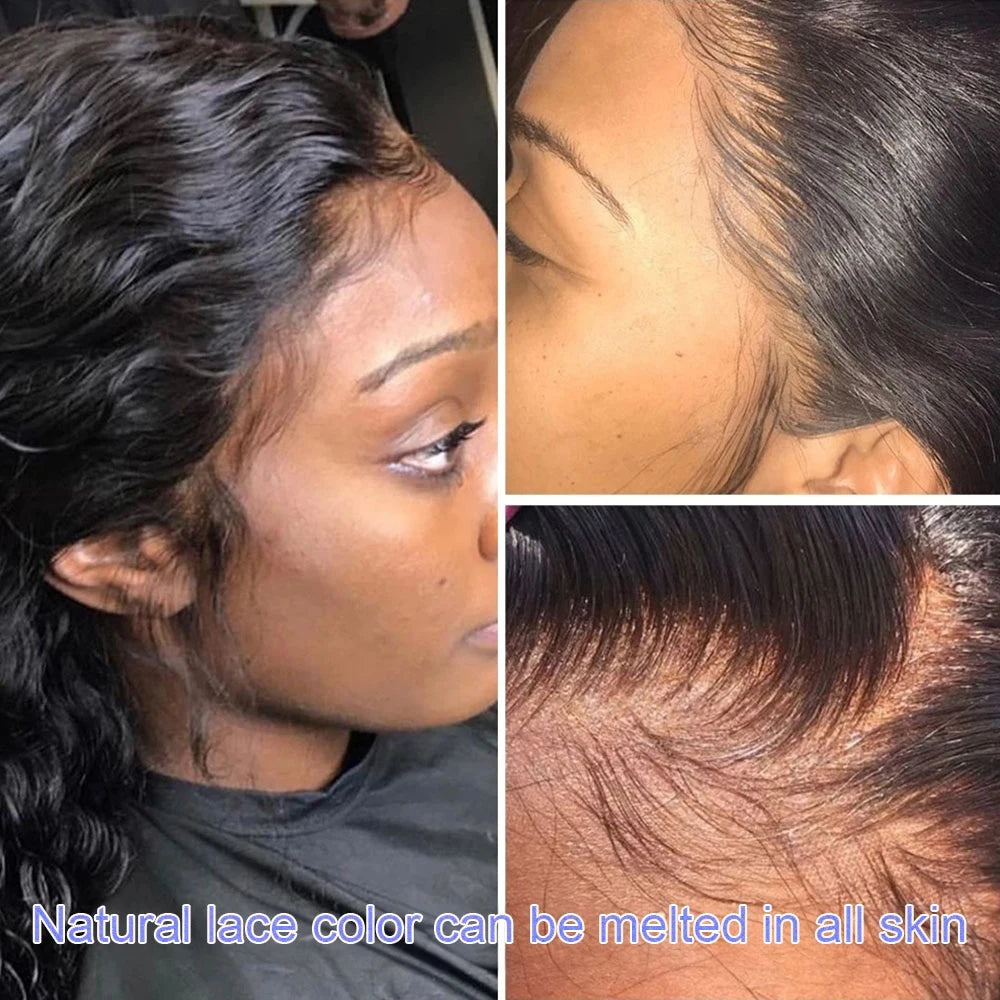 100% Human Hair Body Wave Bob Black Wig Loose Wave 13x4 Lace Front Short Wigs 4x4 Closure Bob Wig with Baby Hair For Women 14 IN