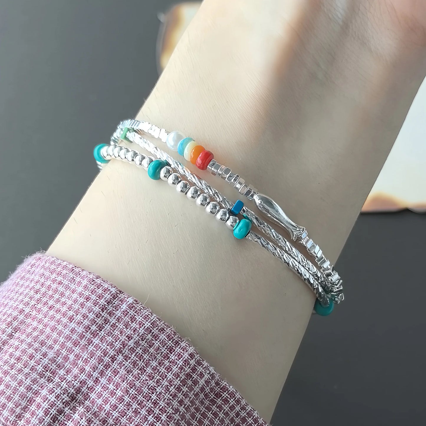 VENTFILLE 925 Sterling Silver Zircon Love Heart Bracelet For Women Bowknot Stars Bead Snake Bone Chain Jewelry Gift Dropship