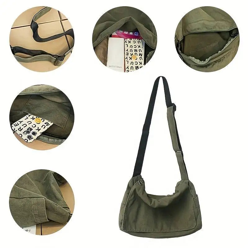 Women's Messenger Bag Vintage Handbag Canvas Teenager Shoulder Tote Bags Casual Handbag Crossbody Handbags