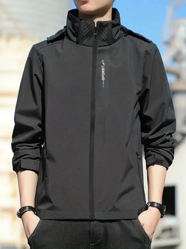 Mercedes-benz UPF100 + Men's autumn windbreaker with pocket zipper, sun protection jacket, UV ultra-light breathable fabric