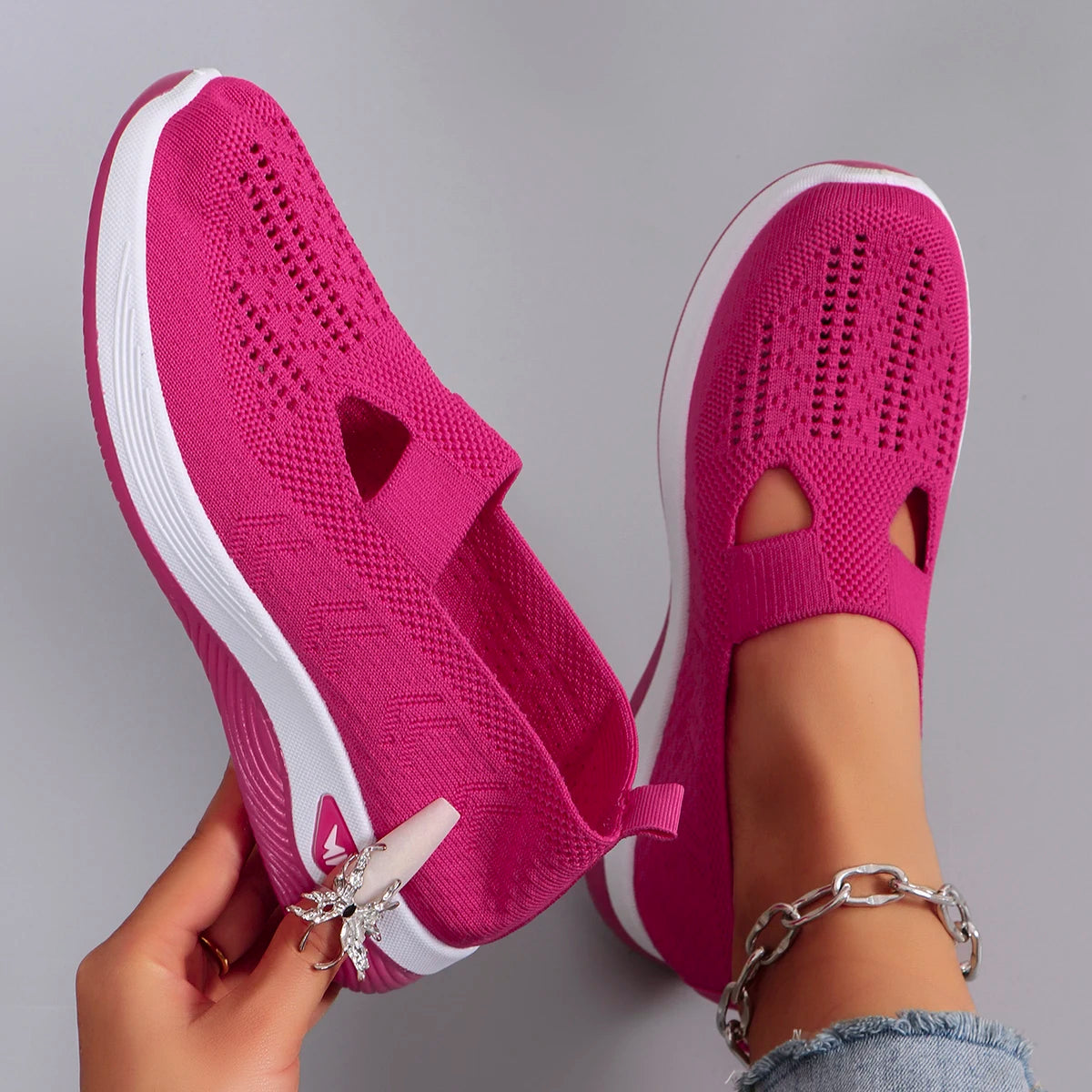 Women's summer breathable mesh flat shoes women's shoes casual sneakers shoes, clearance free shipping