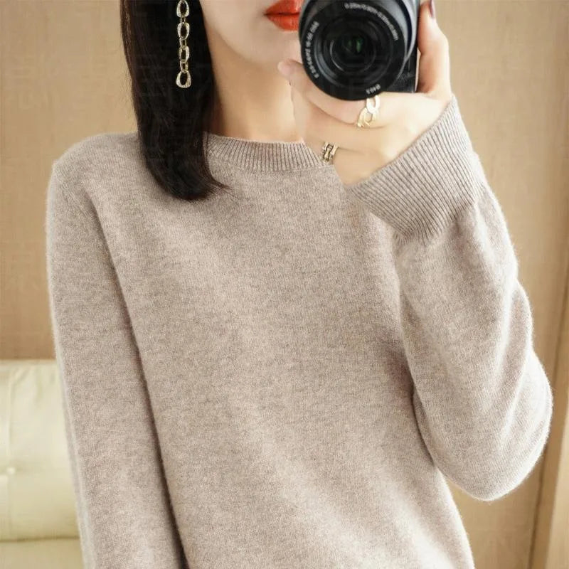 Basic Knitted O-Neck Autumn Winter Sweater Women 2025 Long Sleeve Soft Warm Sweater Korean Simple Solid Color Versatile Pullover