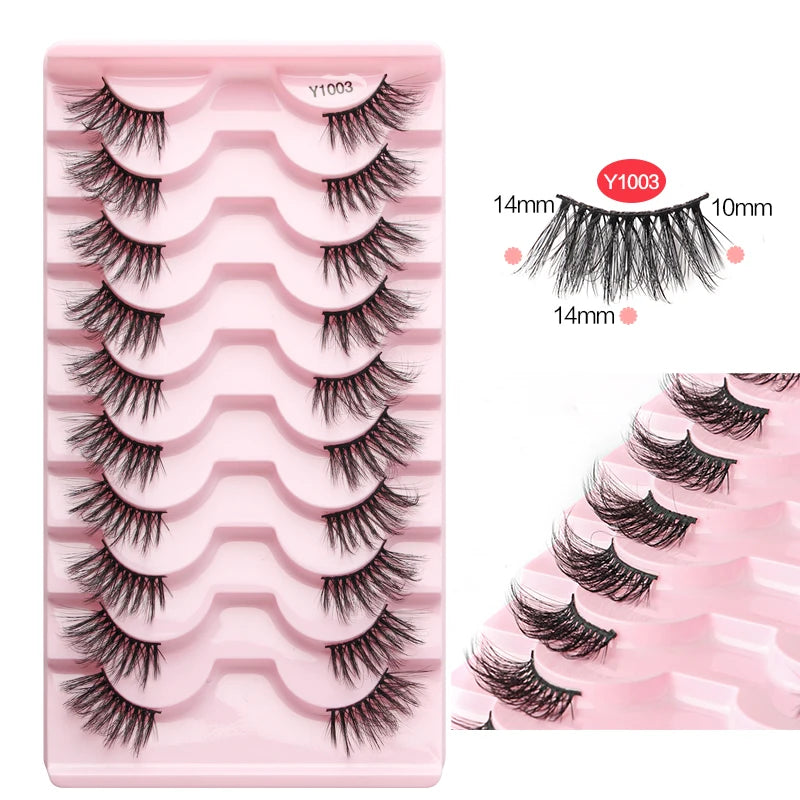 SHIDISHANGPIN Half Lashes Cat Eye Lashes 3D Natural Winged End Eye Elongated Eyelashes Fox Eye lashes Faux Mink Eyelashes Makeup