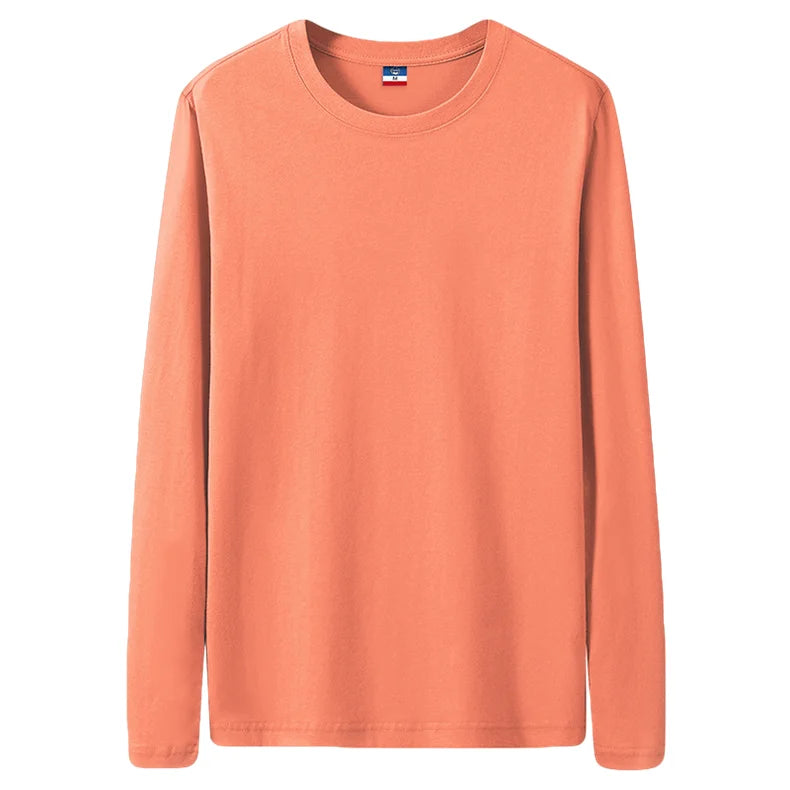 Fast Delivery T-Shirts Men Long Sleeves Tee Tops Male Autumn Plain Cotton Tshirts Plus Size 4XL 5XL Undershirts Man Clothing