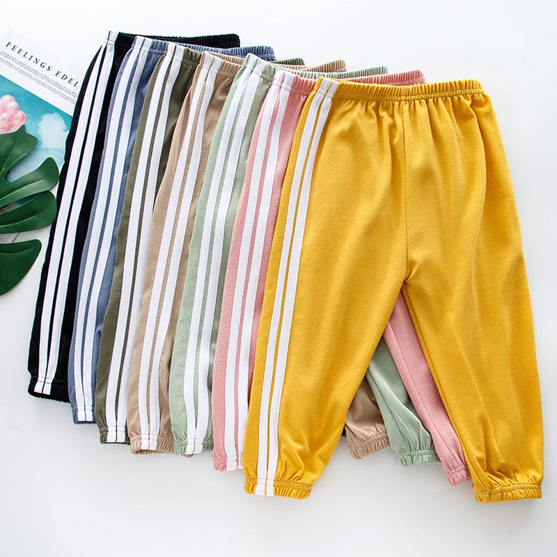 Summer Boys and Girls Thin Pants Kids Sport Wear Trousers Children's Clothes Comfortable Breathable Candy Color Pants