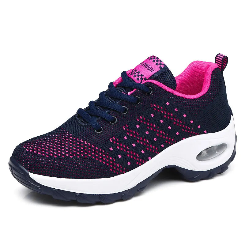 New Running Shoes Ladies Breathable Sneakers Summer Light Mesh Air Cushion Women's Sports Shoes Outdoor Lace Up Training Shoes