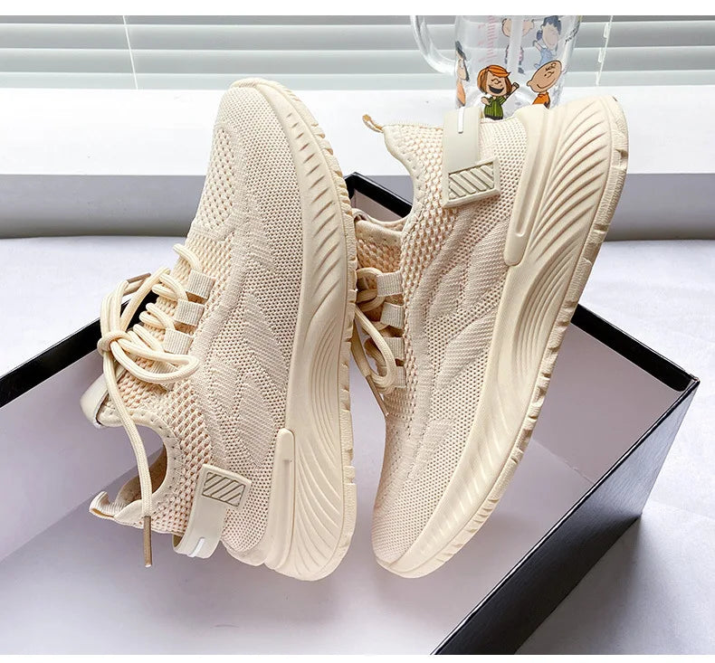 Women Sneakers New Summer Breathable Platform Mesh Shoes for Women Concise Wear-resistant Lightweight Running Women Casual Shoes